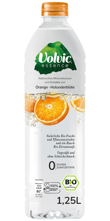 Volvic essence Bio Orange-Holunderblüte-Mandarine 1,25l